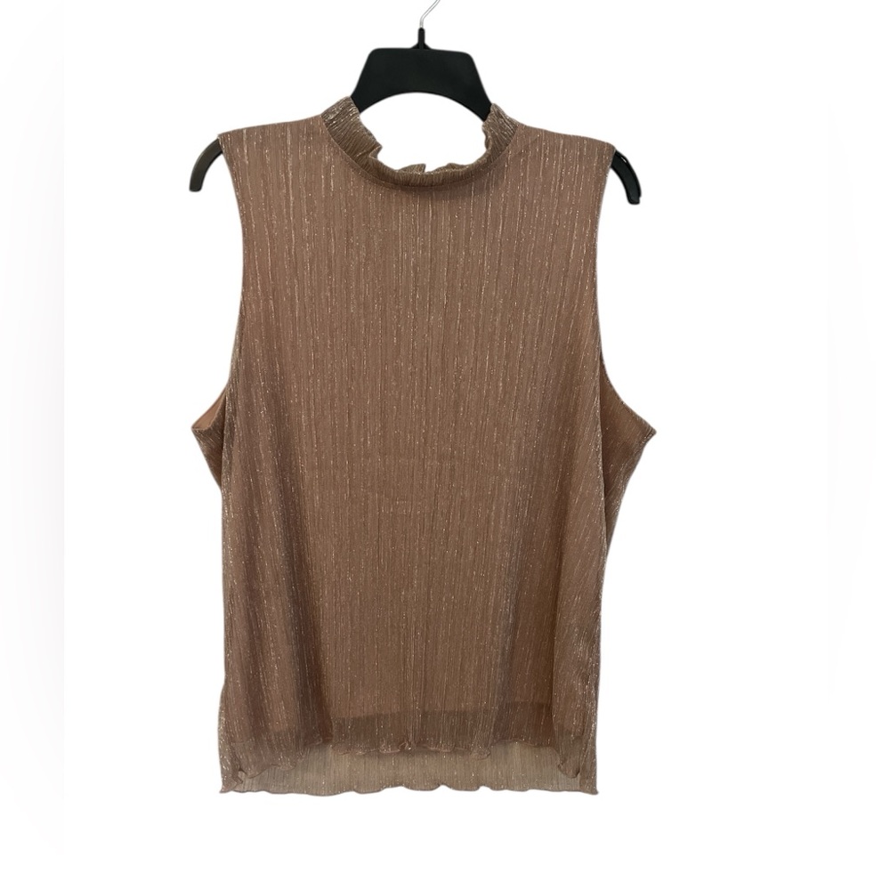 Shiny Sleeveless Blouse